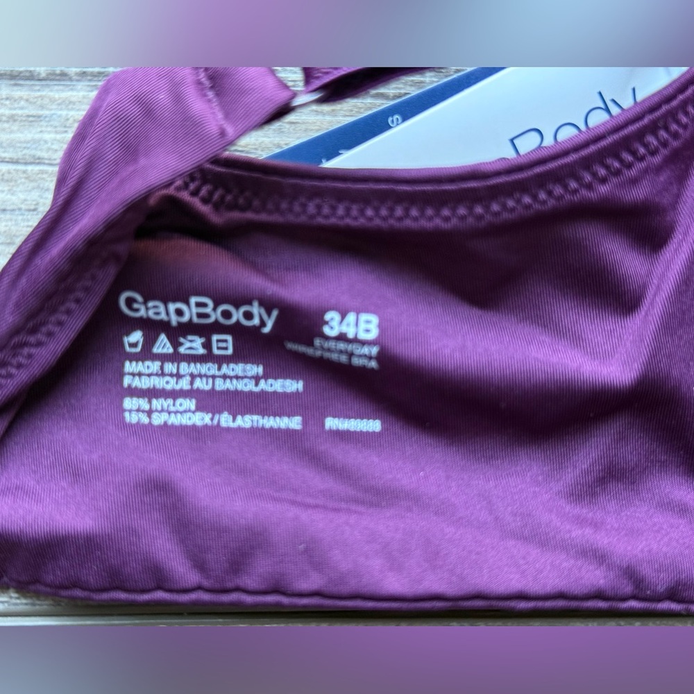 GAP GapBody Favorite Wireless Bra 34B Plum - Picture 3 of 3